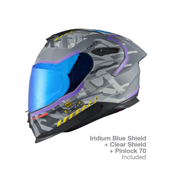 NEXX Y100R URBANGRAM MATTE GREY NEON SPORT TOURING MOTORCYCLE HELMET