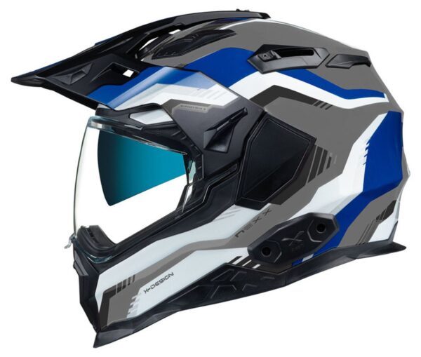 NEXX XWED2 COLUMBUS BLUE BLACK GREY ADVENTURE TOURING RALLY MOTORCYCLE HELMET