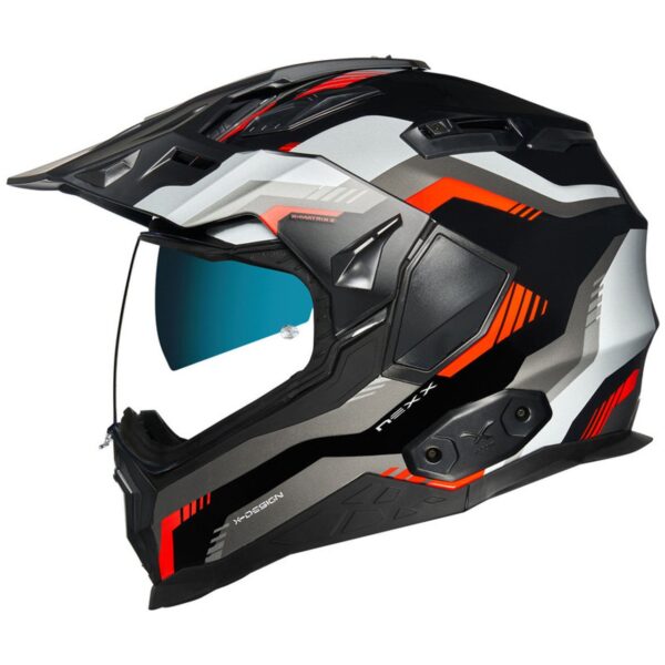 NEXX XWED2 COLUMBUS RED GREY ADVENTURE TOURING RALLY MOTORCYCLE HELMET