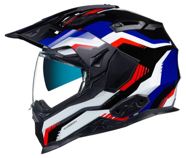 NEXX XWED2 COLUMBUS BLUE RED BLACK ADVENTURE TOURING RALLY MOTORCYCLE HELMET