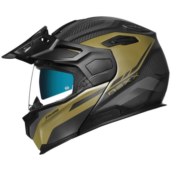 NEXX VILIJORD HIKER GREEN GREY CARBON FIBER MODULAR ADVENTURE TOURING RALLY MOTORCYCLE HELMET