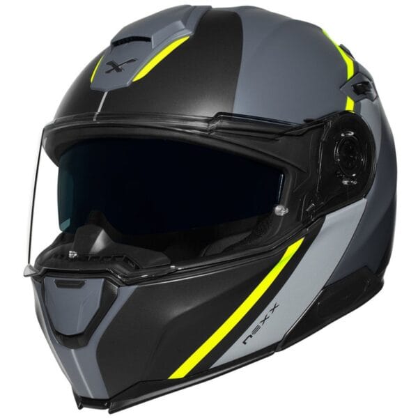 NEXX VILITUR STIGEN GREY YELLOW MODULAR TOURING ADVENTURE MOTORCYCLE HELMET - Image 4