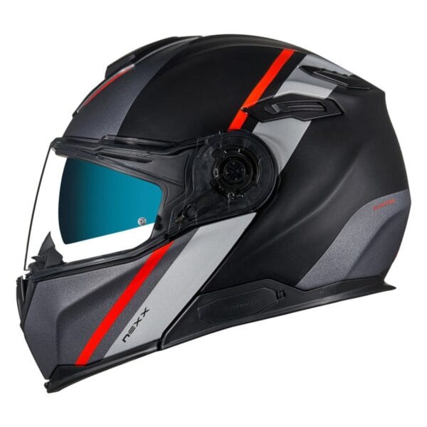 NEXX VILITUR STIGEN BLACK RED MODULAR TOURING ADVENTURE MOTORCYCLE HELMET