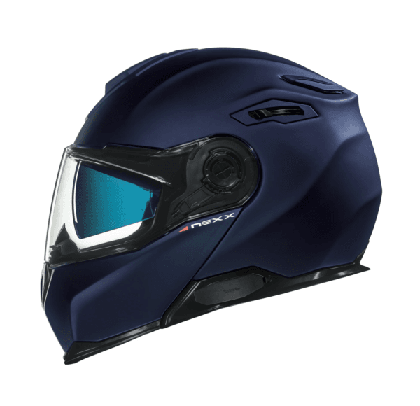 NEXX VILITUR SOLID MATTE BLUE MODULAR TOURING ADVENTURE MOTORCYCLE HELMET