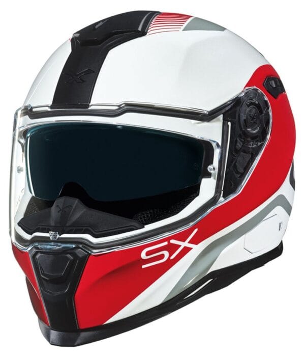 NEXX SX100 POPUP WHITE RED SPORT TOURING RACING MOTORCYCLE HELMET - Image 5