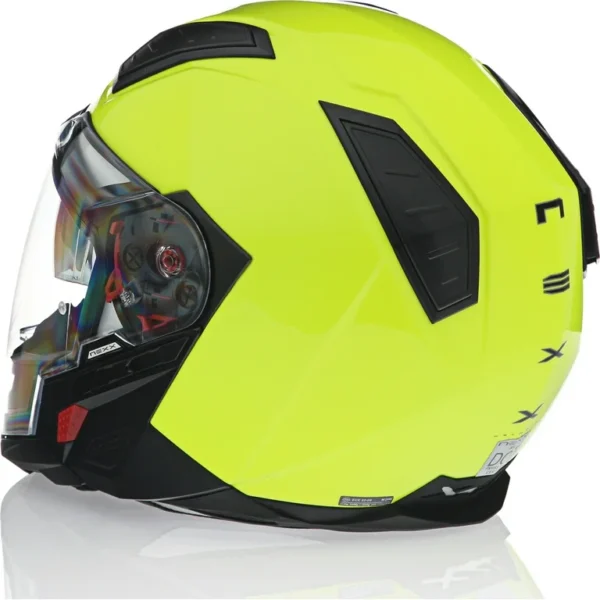 NEXX X40 NEON YELLOW URBAN MOTORCYCLE MODULAR HELMET - Image 5