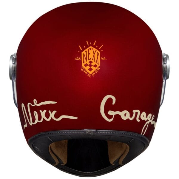 NEXX XG100R CHECKMATE BURGANDY CLASSIC RETRO VINTAGE MOTORCYCLE HELMET - Image 2