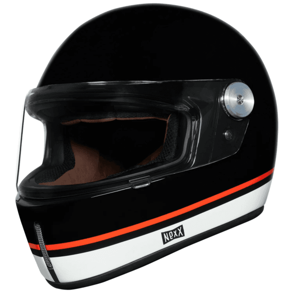 NEXX XG100R RUMBLE BLACK WHITE CLASSIC RETRO VINTAGE MOTORCYCLE HELMET - Image 2