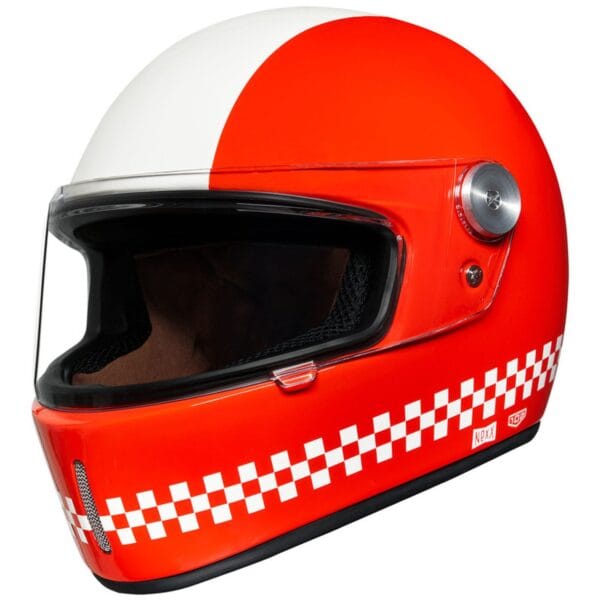 NEXX XG100R FINISH LINE RED WHITE CLASSIC RETRO VINTAGE MOTORCYCLE HELMET - Image 4