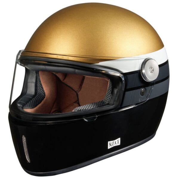 NEXX XG100R GALLON GOLD BLACK CLASSIC RETRO VINTAGE MOTORCYCLE HELMET - Image 4