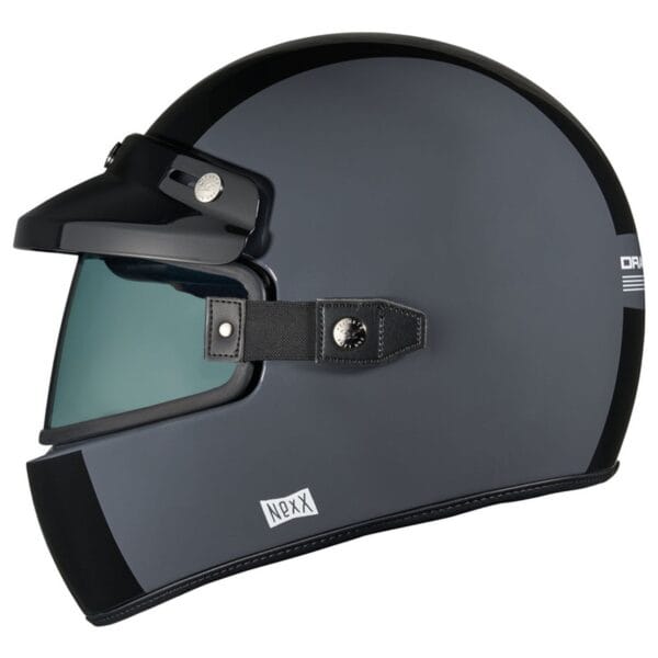 NEXX XG100 Drag Master Helmet - Grey and Black Retro Edition