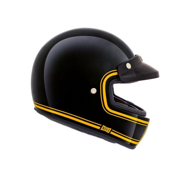 NEXX XG100 Devon Helmet - Black and Yellow Retro Motorcycle Helmet - Image 2