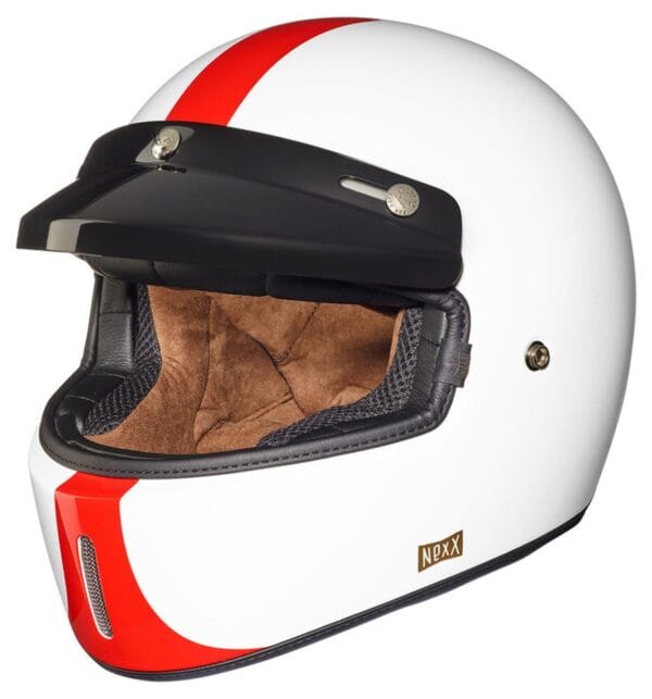 NEXX XG100 Half Mile Helmet - Red and White Retro Motorcycle Helmet - Image 3