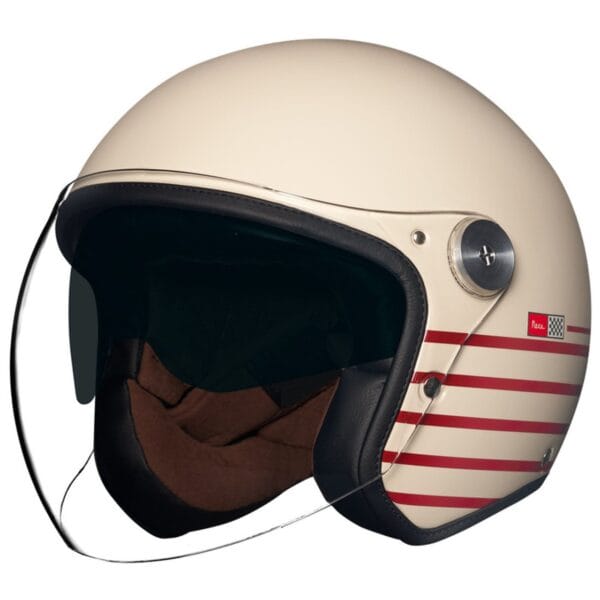 NEXX XG20 Deck SV Helmet - Premium Cream Red Motorcycle Helmet with Integrated Sun Visor - Image 4