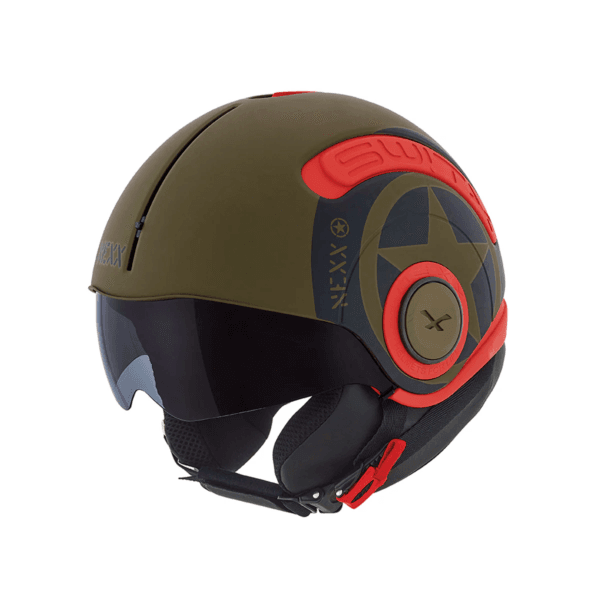 NEXX SX10 Hero Military Green Open-Face Motorcycle Helmet - Stylish & Functional Design - Image 5