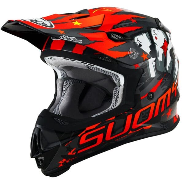 SUOMY MX Jump Hazard Grey Red Dirtbike ATV Helmet - Image 8