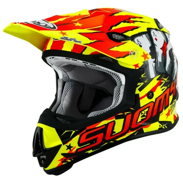 SUOMY MX Jump Hazard Yellow Red Dirtbike ATV Helmet - Image 8