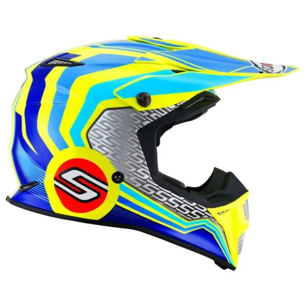 SUOMY MX Speed Forward Blue Yellow Dirtbike ATV Helmet - Image 5