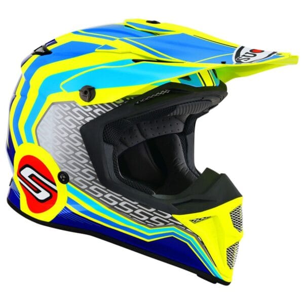 SUOMY MX Speed Forward Blue Yellow Dirtbike ATV Helmet - Image 3