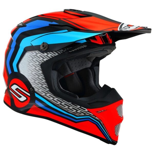 SUOMY MX Speed Forward Orange Blue Dirtbike ATV Helmet - Image 3