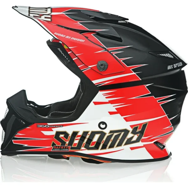 Suomy MX SPEED Warp Helmet - Black/Red | Ultra-Lightweight, MIPS Protection, Coolmax Comfort