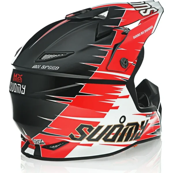 Suomy MX SPEED Warp Helmet - Black/Red | Ultra-Lightweight, MIPS Protection, Coolmax Comfort - Image 3