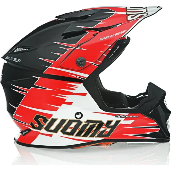 Suomy MX SPEED Warp Helmet - Black/Red | Ultra-Lightweight, MIPS Protection, Coolmax Comfort - Image 2