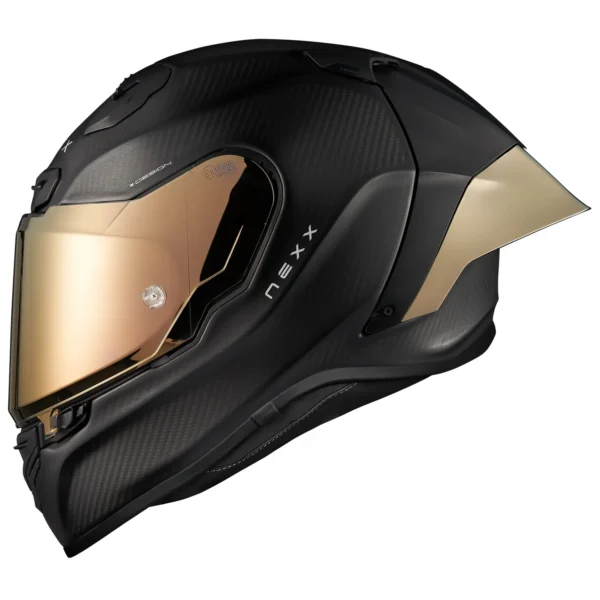 NEXX XR3R ZERO PRO2 MATTE BLACK GOLD CARBON FIBER MOTORCYCLE RACING HELMET