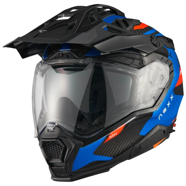 NEXX XWED3 KEYO MATTE BLUE RED MOTORCYCLE ADVENTURE HELMET - Image 3