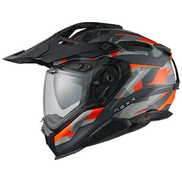 NEXX XWED3 TRAILMANIA MATTE GREY ORANGE MOTORCYCLE ADVENTURE HELMET